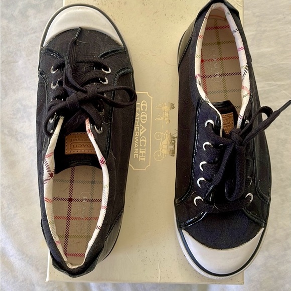 COACH Brand Black Lace-Up Womens Size 8 Sneakers. - Picture 4 of 10